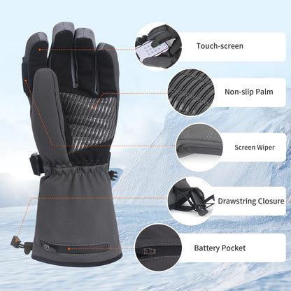 PROSmart Heated Gloves for Men Women: Electric Waterproof Bike Motorcycle Hand Warmers with Battery for Outdoor Winter Skiing Hiking