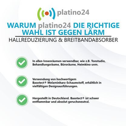 Platino24 sound absorber Colore made from Basotec G+ I acoustic panels with acoustic felt I 3D wall panels with 12 honeycombs in Bordeaux & granite grey I acoustic panels for sound insulation in office, studio & home