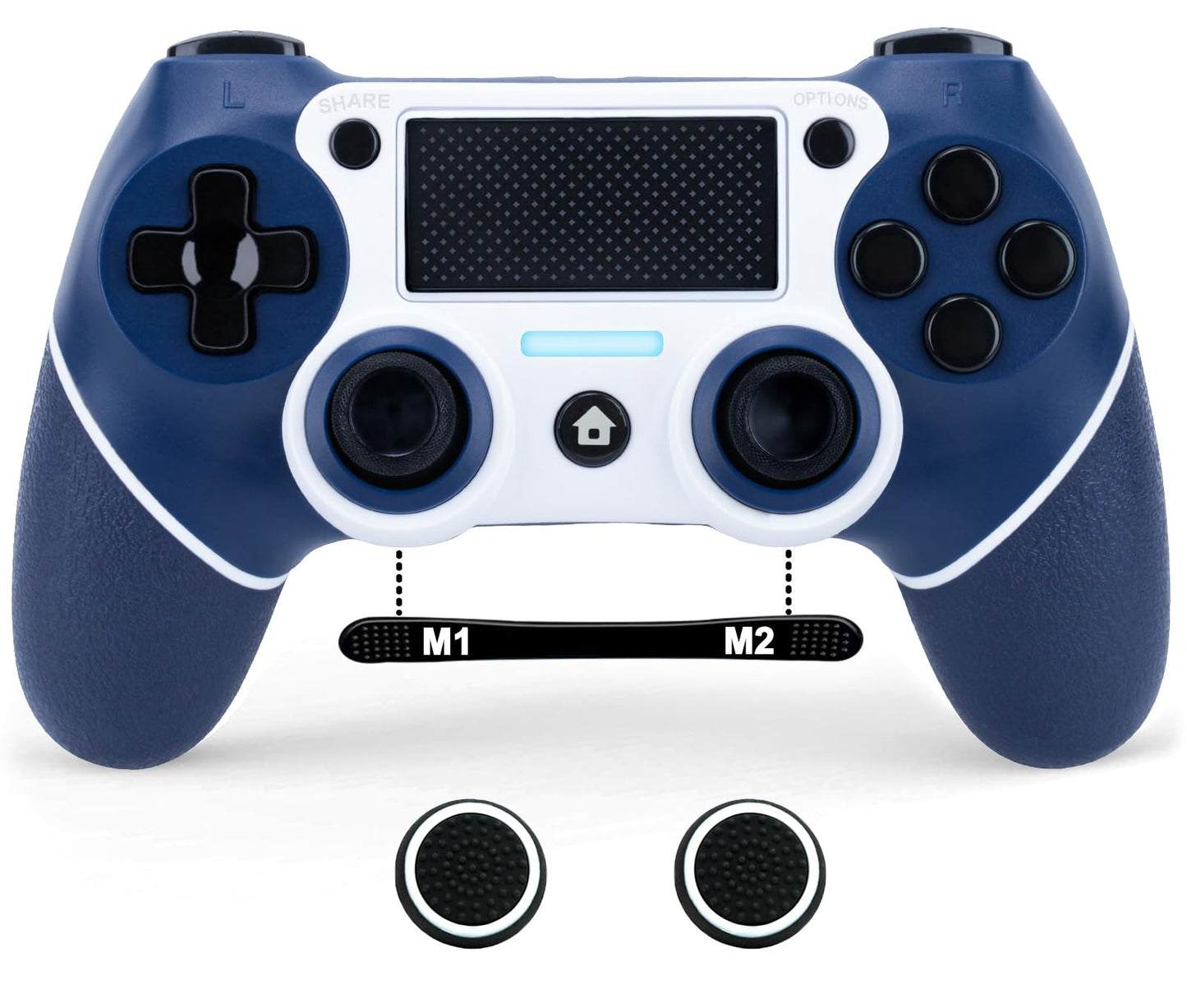 DuLingKer Wireless Controller compatible for PS4/Pro/Slim, Bluetooth gaming controller with vibration function, 6-axis gyro, turbo, 1000mAh battery, audio, game controller compatible with PS4