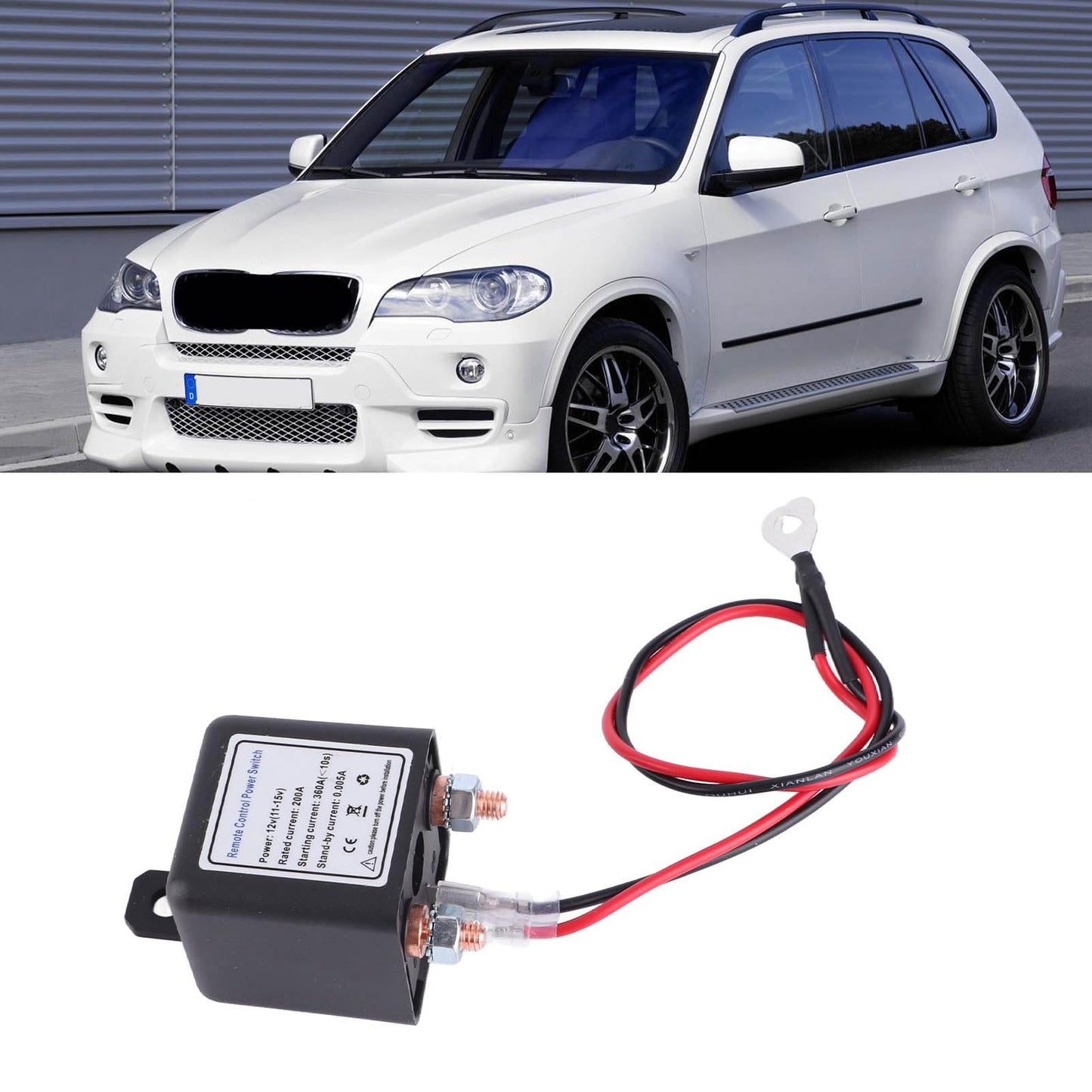 Dpofirs Remote Battery Disconnect Switch, Enhanced switch for vehicles, 12V200A, Black
