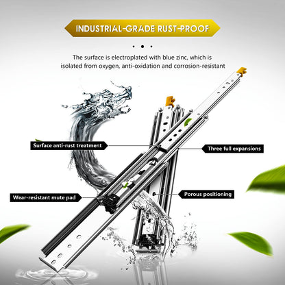 AOLISHENG Heavy Duty Drawer Slides Full Extension 1000mm, with locking function. Heavy duty slides can hold up to 150kg, sold in pairs (2 pieces).