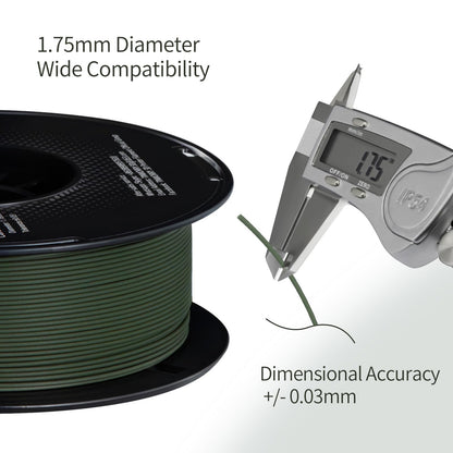 Carbon fiber PLA filament 1.75mm, TINMORRY PLA-CF 3D printing filament, Compatible with Bambu FDM 3D printers, 1 KG 1 spool, Gray-green