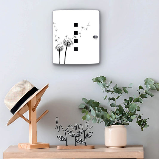 Banjado Design stainless steel key cabinet for 10 keys/ key storage cabinet 24 x 21.5 x 7cm with practical magnetic closure/ dandelion design 2