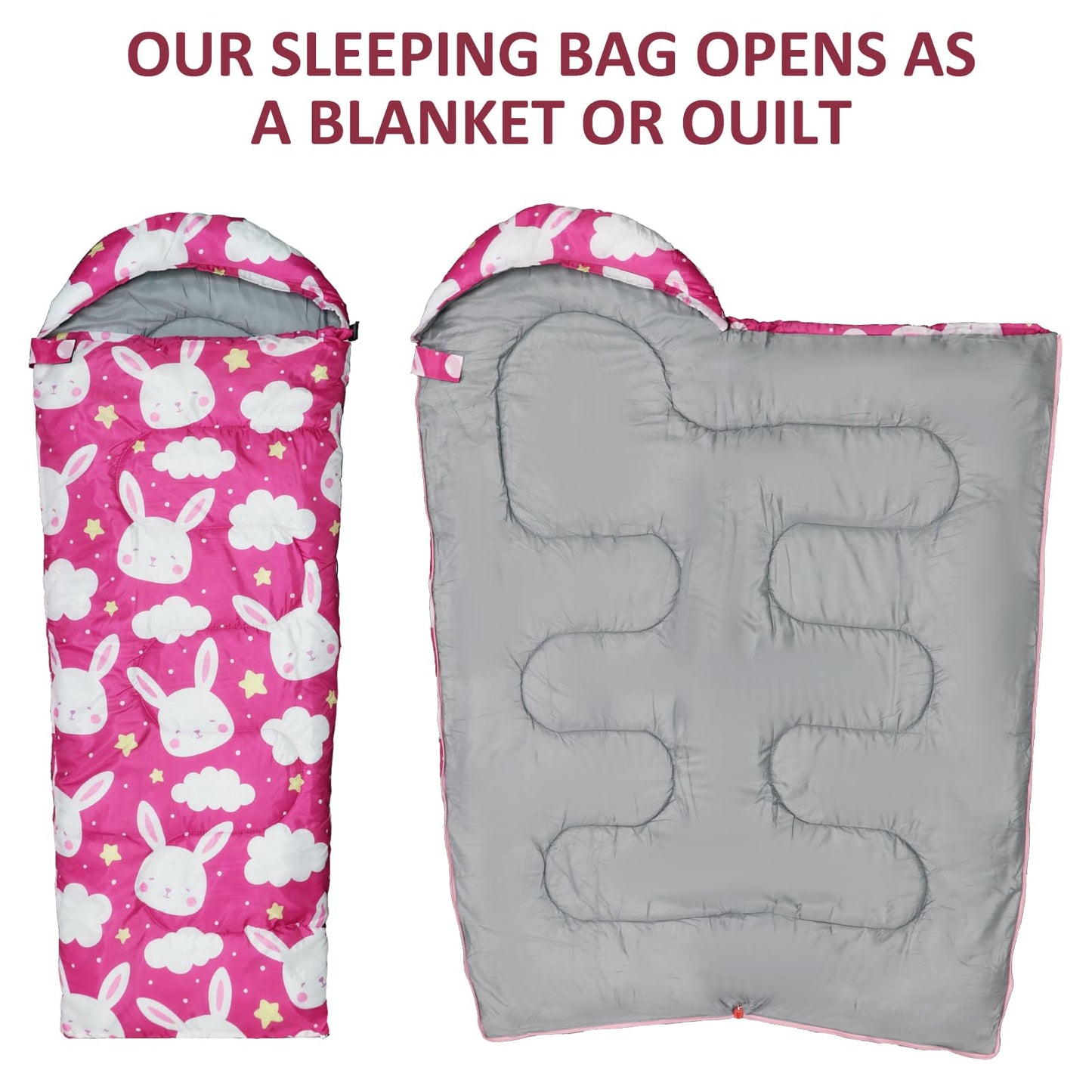 Children's sleeping bags - camping sleeping bags with carrying bag - compact sleeping bag for hiking, backpacking, 3 seasons, warm and cool weather, lightweight, waterproof, outdoor travel for boys.
