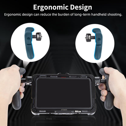 Nitze Side Handle, side handle kit with 1/4" screw and removable positioning pins for smartphone/iPad/monitor/camera cages - PA32D