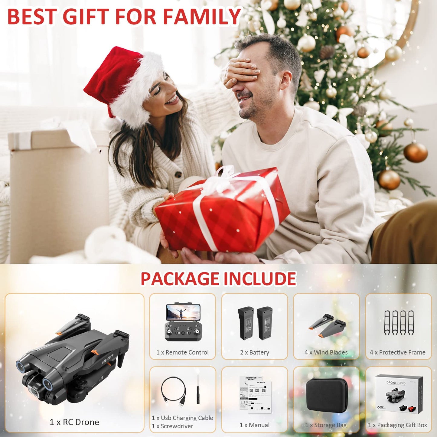 Mingfuxin Foldable Drone with Camera for Beginners, RC Quadcopter Drone with App WIFI FPV Live Video, Altitude Hold, Headless Mode, One-Key Takeoff Landing for Adults Kids