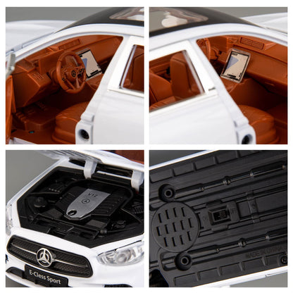 TGRCM-CZ 1/24 Benz E300 model car, made of zinc alloy, pull back toy, die-cast toy cars with sound and light, for kids, boys, girls, gift (white)