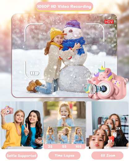 Kids camera, Gofunly Kids Camera 1080P 2.0 inch Screen Camera for Kids with 32GB Card Selfie Digital Camera for 3-12 year old Boys and Girls Christmas Toy
