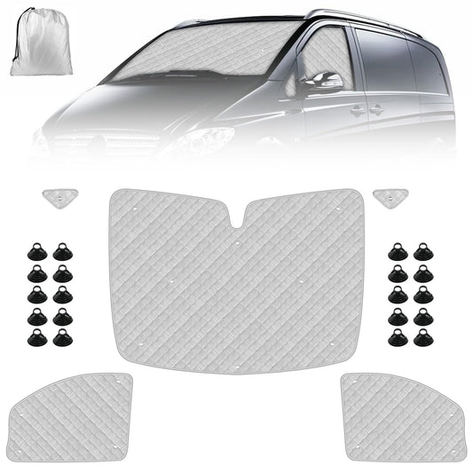 RV Windshield Sunshade Replacement for Mercedes-Benz VITO II W639 2003-2014, Front Windshield Sunshade, Internal Thermal Blind Set with Storage Bag (5PCS-for W639)