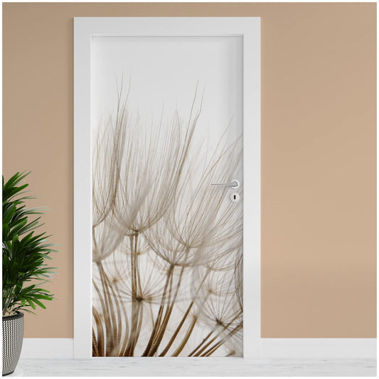 Finest Folia door film 90x200 cm door wallpaper door poster film for door living room children's room kitchen door sticker bathroom sticker self-adhesive TF02 (07 dandelion)