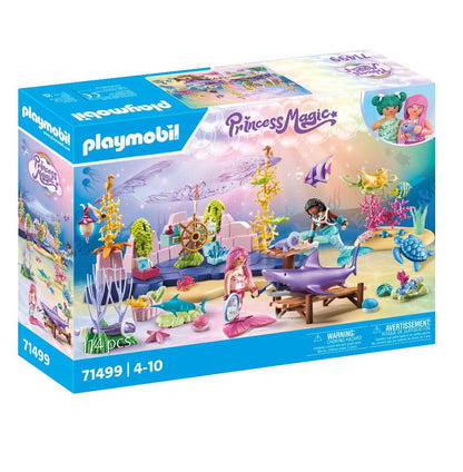 PLAYMOBIL Princess Magic 71499 Underwater Animal Care for marine creatures, caring for sea animals, includes care station, bandages, and more, diverse toys for kids ages 4 and up.