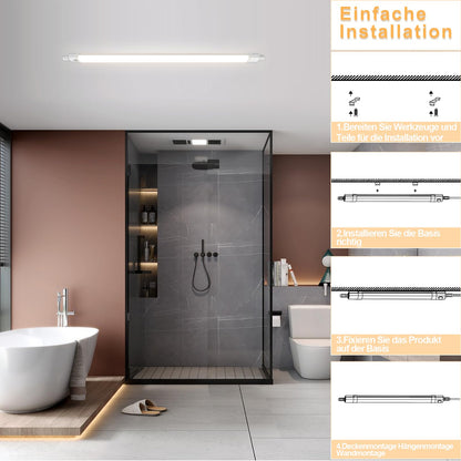CBJKTX LED moisture-proof luminaire 120CM with motion sensor ceiling lamp - 36W bathroom lamp IP65 waterproof cellar lamp neutral white 4000K ceiling light fluorescent tube for garage workshop kitchen office