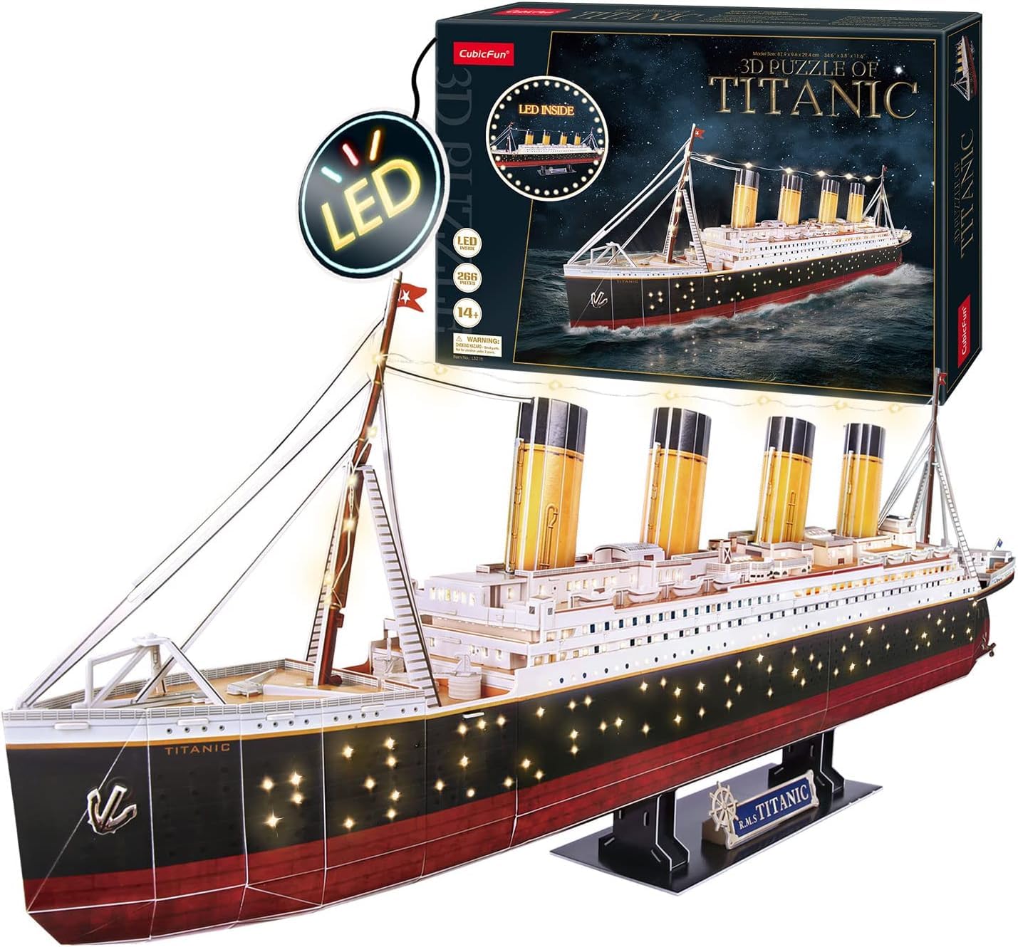 3D Puzzle Kids - Titanic Model | 3D Puzzle Adults | Titanic Toy | Gift for Kids Ages 8+ | 266 Pieces | DIY