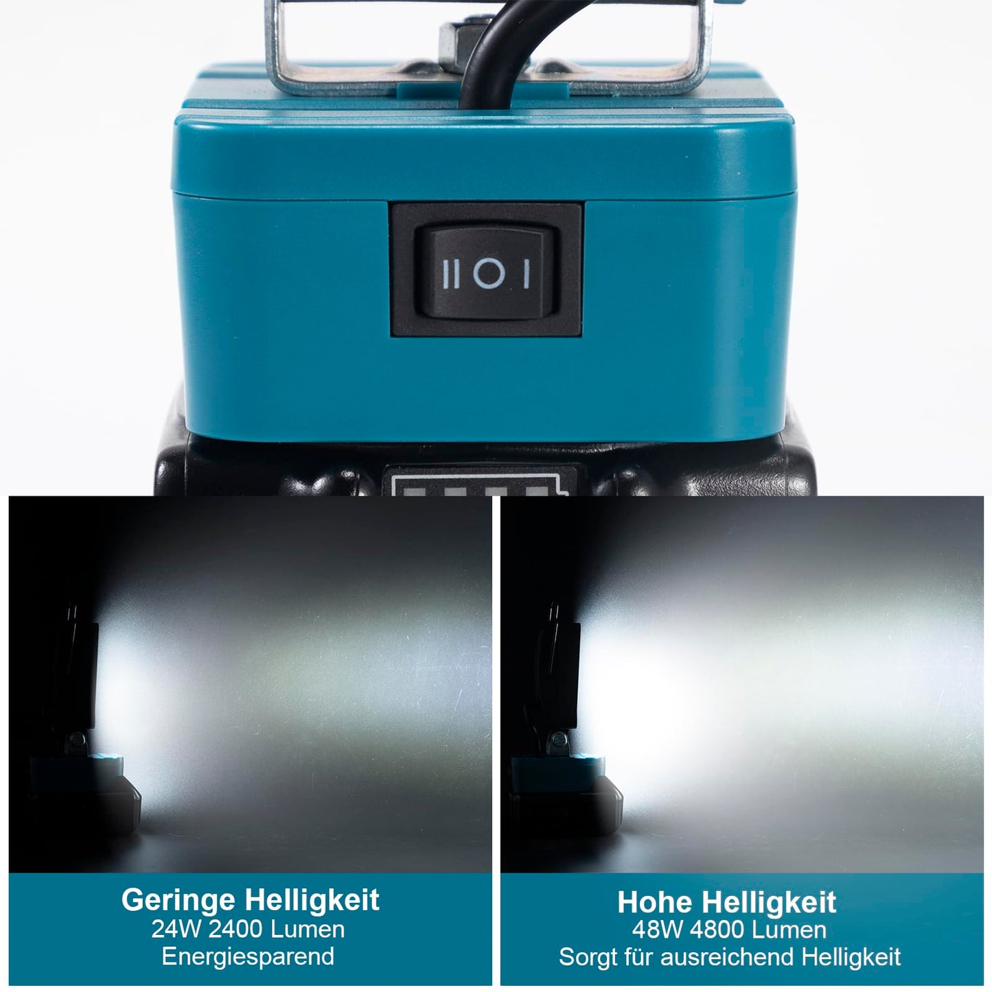 Sentoo battery lamp for Makita 18V, 48W 4800LM Cordless LED work light battery, Portable floodlights with 2 brightness modes Mini construction site lamp for maintenance work, camping