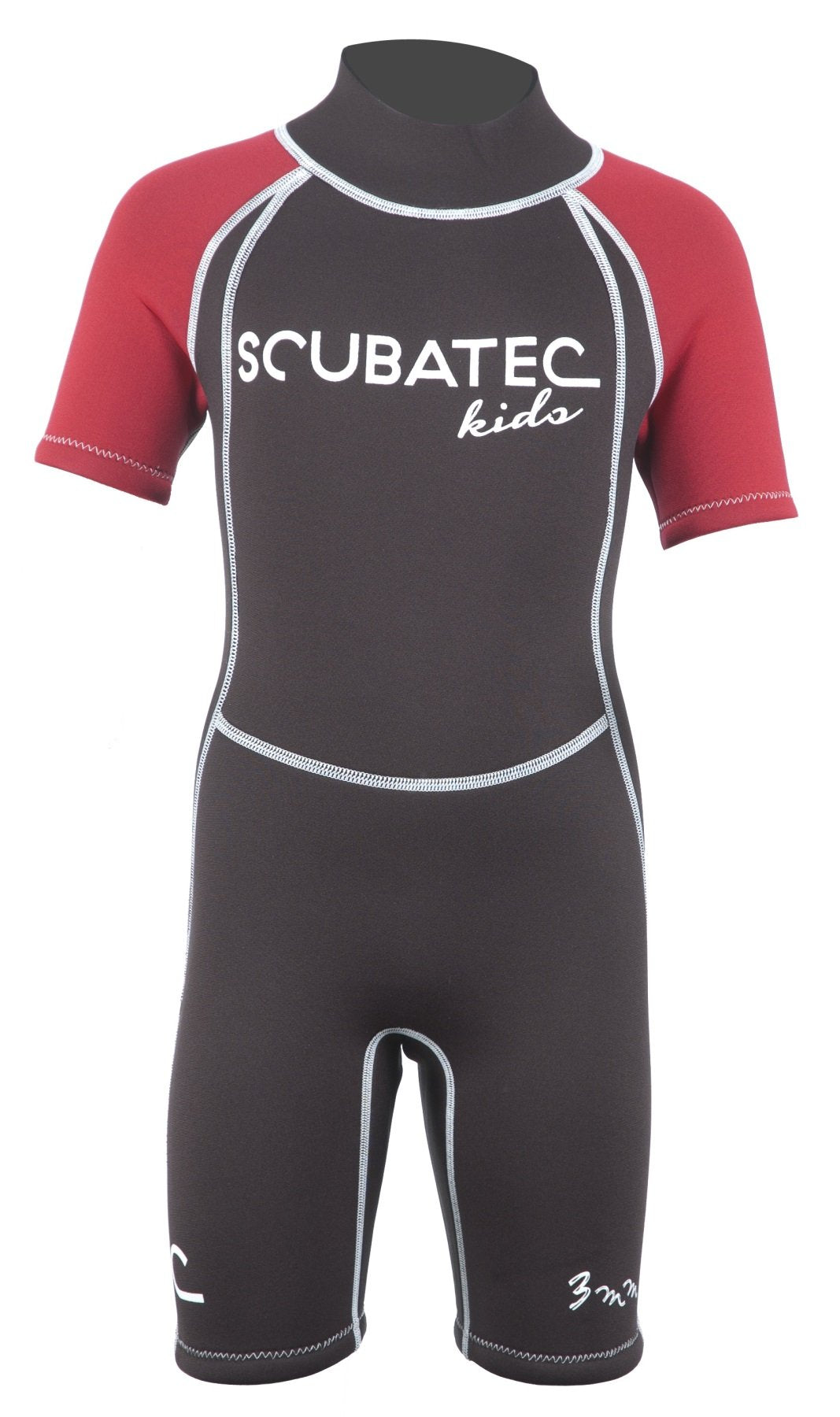 SCUBATEC 3mm Children's Shorty Kids Wave, black-red, 104-110 (XXS)