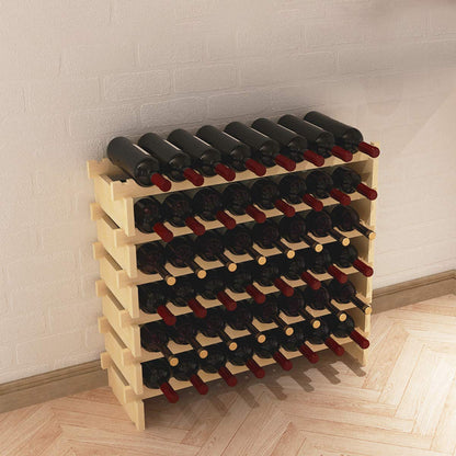 SOGES wine rack, wine storage, wine stand, bottle rack made of untreated wood with 6 tiers for 48 bottles, size 90 * 30 * 81CM.