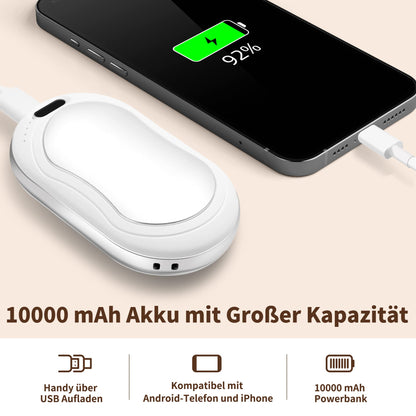 Lomvset Electric Hand Warmer 2 Pack 10000 mAh, Hand Warmer Pocket Warmer Reusable Gadget with Digital Display, Hand Warmer USB Power Bank Winter Gift for Women Kids (Black & Silver)
