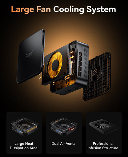 NiPoGi E3B Mini PC AMD Ryzen 7 5825U (Up to 4.5GHz) 16GB DDR4 512GB SSD with Radeon RX Vega 8 Graphics Micro Desktop Computer for Office/Home Theater/Meeting/Business/Trip |WiFi 6|BT 5.2|USB3.2