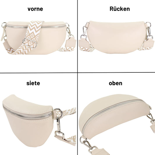 Blade Women's Leather Fanny Pack with 2 patterned and leather removable & adjustable wide belts, Crossbody Bag Women, High-quality Chest Bag for Women.