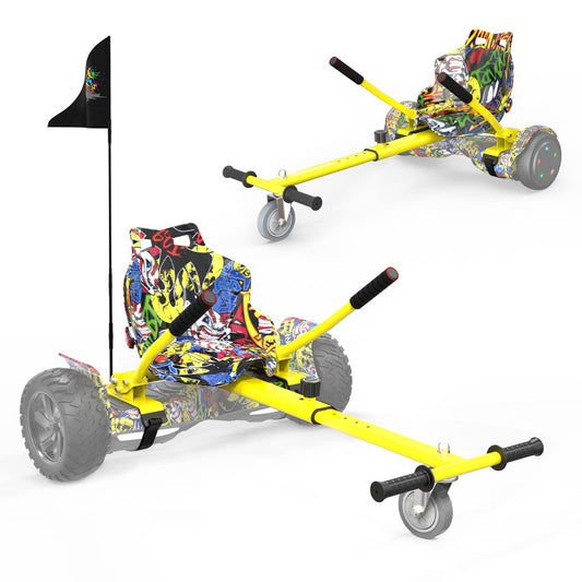 RCB Hoverboard Seat, Go-Kart accessory, with seat suitable for all 6.5"-10" Two Rounds Self Balancing Scooter, Hoverkart for adults and children.