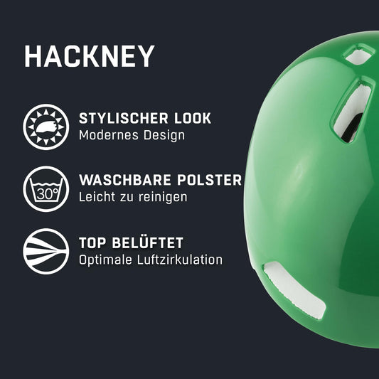 ALPINA Hackney - Lightweight, impact-resistant & well-ventilated bike helmet for kids, with optional LED for enhanced visibility, Green Gloss, S (47-51 cm)