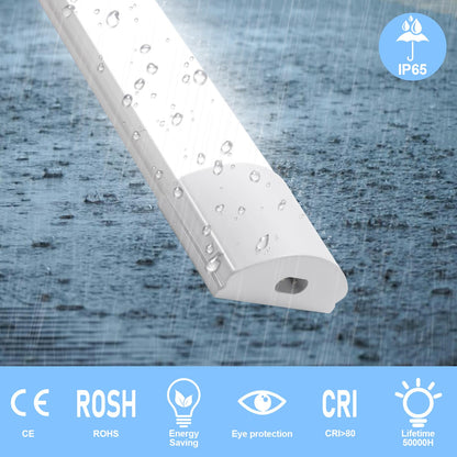 Sunworld LED Moisture-proof luminaire 150cm 8er 4000K Neutral white 48W IP65 Waterproof Tube workshop lamp Tube lamp Complete bath luminaire luminaire for garage cellar office department store.