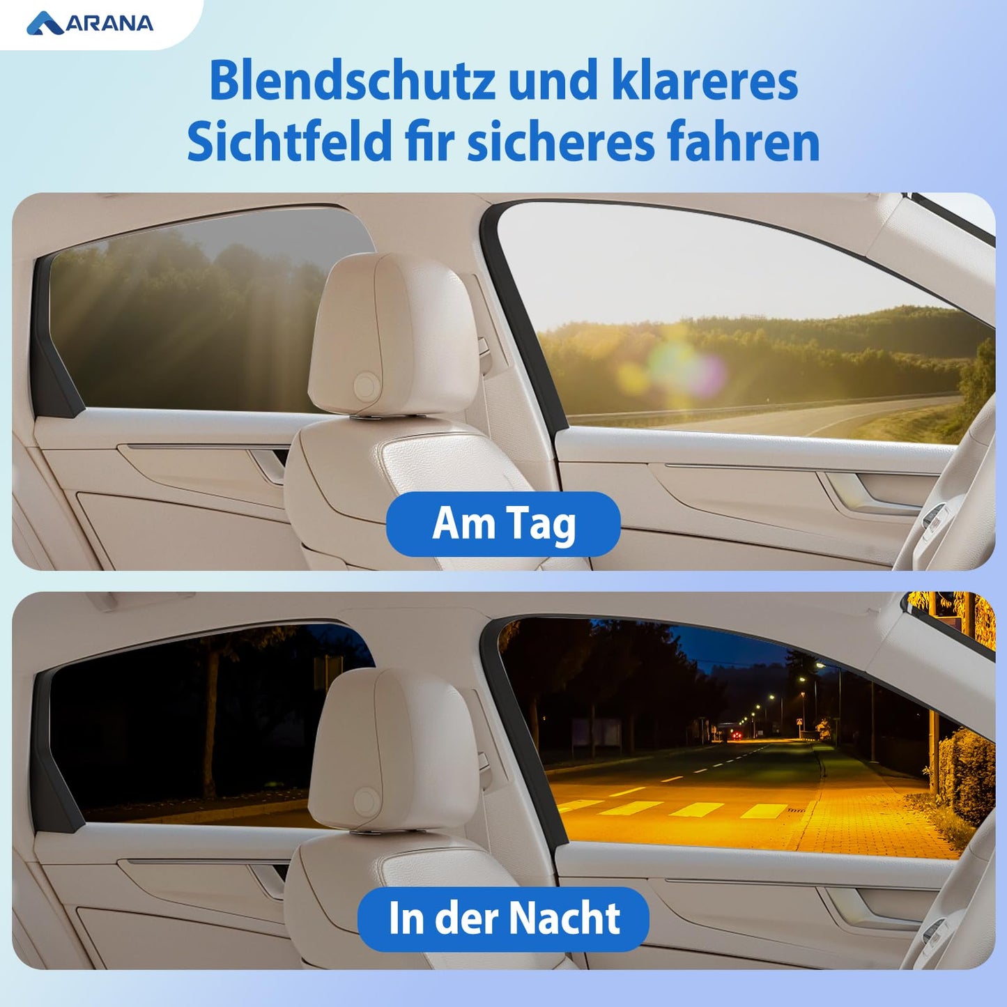 ARANA car tint film, 180" x 24", 70% VLT ceramic automotive universal window tint film, UV sun heat blocking privacy for home car and truck (24" x 15FT)