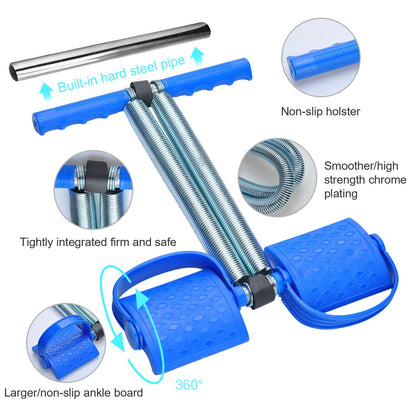 COVVY Multifunctional Sports Pedal Bodybuilding Expander Spring Tube Foot Pedal Pull Rope Fitness (Blue)