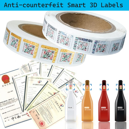 1000 pieces of QR Code Anti-Counterfeiting Stickers Security Label 19 x 21 mm Scratch Off Tamper-Proof Stickers with Authenticity Query System Silver