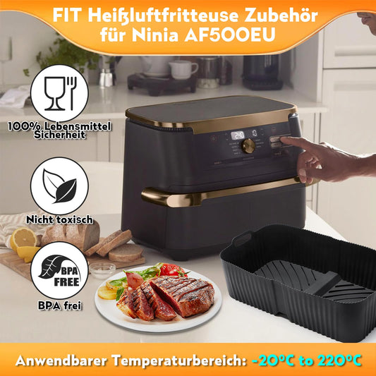 Hot air fryer accessories for Ninja Foodi Flexdrawer 10.4L air fryer AF500EU AF500EUCP, Airfryer accessories 2x5.2L silicone mold for Ninja air fryer, Ninja Flex Drawer accessories.