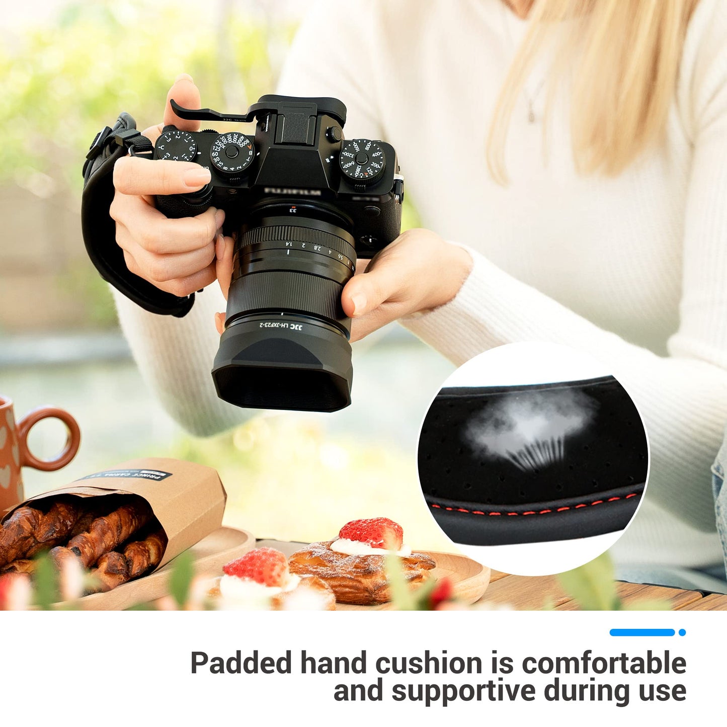 JJC wrist strap for DSLR camera Canon Nikon Olympus Sony Panasonic Pentax (with Arca Swiss Type Plate)