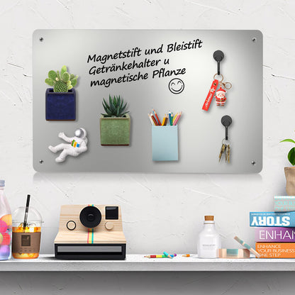 2 PACK 43.5 x 30 cm Stainless Steel Metal Magnetic Board - Magnetic board for displaying magnetic letters, numbers, animals, poems, spice cans, notes, photos, suitable for kitchen, cabin, closet