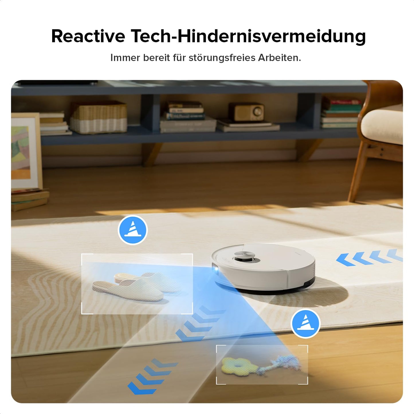 Roborock Q10 S5 robot vacuum with mopping function, 10,000 Pa HyperForce suction power, Dual Anti-Tangle System, Auto Lifting Mopping, ideal for pet hair, carpets, hard floors (White)