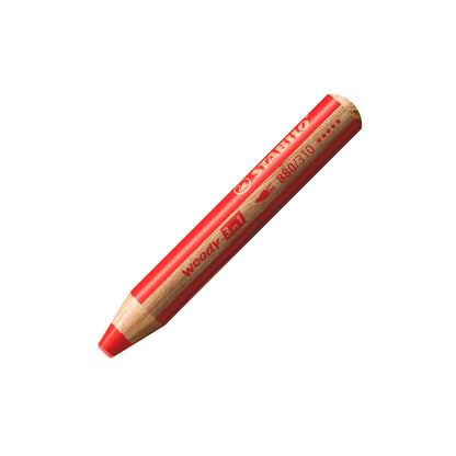 STABILO - Colored pencil, watercolor & wax crayon - woody 3 in 1 - ARTY - 18 pack with sharpener and brush - with 18 different colors