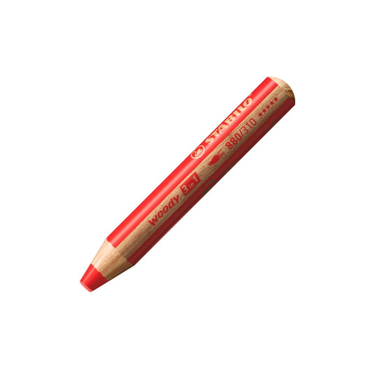 STABILO - Colored pencil, watercolor & wax crayon - woody 3 in 1 - ARTY - 18 pack with sharpener and brush - with 18 different colors
