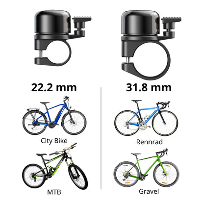 AirBell Pro - Bike bell with built-in tracker for Apple Find My network, AirTag alternative (22.2mm standard handlebar)