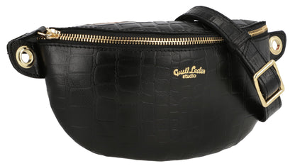 Gusti Leather Waist Bag - Annabelle Men's and Women's Waist Bag Fanny Pack Handbag Leather Bag Black Leather