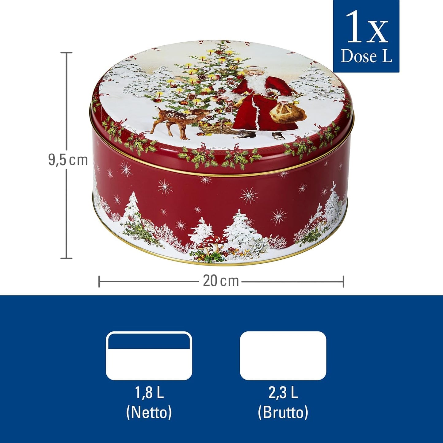 Villeroy & Boch - Winter Collage Accessory Cookie Jar Set of 3, Christmas Canisters, Cookie Tins, Christmas Tins, Christmas Cookie Tins, Tin Cans, Christmas Decor, Biscuit Tins, Metal