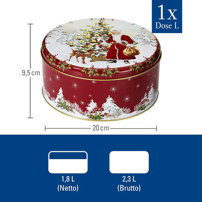 Villeroy & Boch - Winter Collage Accessory Cookie Jar Set of 3, Christmas Canisters, Cookie Tins, Christmas Tins, Christmas Cookie Tins, Tin Cans, Christmas Decor, Biscuit Tins, Metal