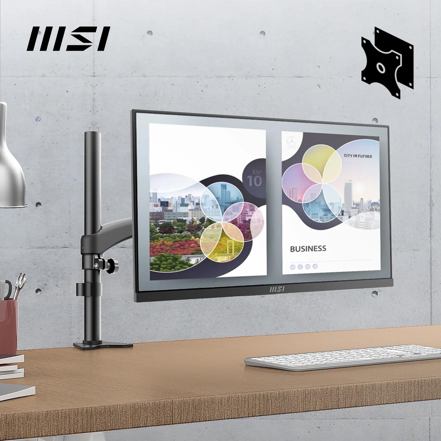 MSI PRO MP275 27-inch Full HD Office Monitor - 1920 x 1080 IPS Panel, 100 Hz, Eye-friendly Screen, Built-in Speakers, Tilt-adjustable - HDMI 1.4b, D-Sub (VGA)