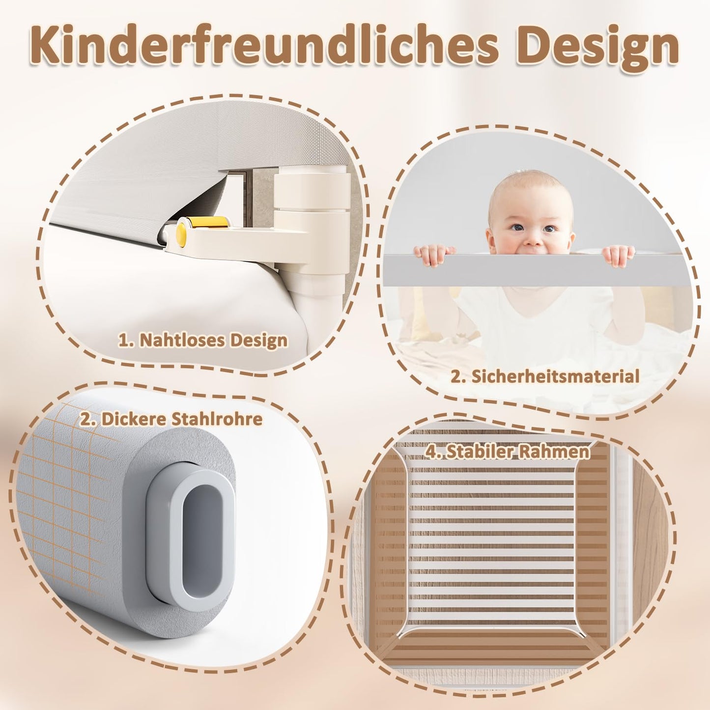 Daromigo 180 cm bed rail, foldable bed guardrail, adjustable height 68-95cm, baby bed guardrail for parents' beds and children's beds.