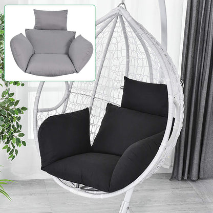 Lightakai Hanging Chair Cushion, 6D Seat Cushion for Hanging Chair Durable Swing Seat Cushion Universal Hanging Basket Cushion Chair Cushion for Indoor and Outdoor Patio, Yard, Garden (Black)