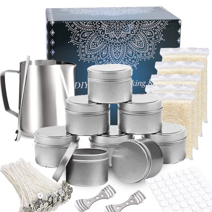 TEPENAR DIY candle making kit - Complete set with beeswax, stainless steel cup, jars, wicks & tools - Creative gift for Mother's Day.