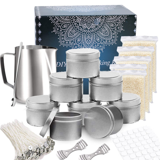 TEPENAR DIY candle making kit - Complete set with beeswax, stainless steel cup, jars, wicks & tools - Creative gift for Mother's Day.