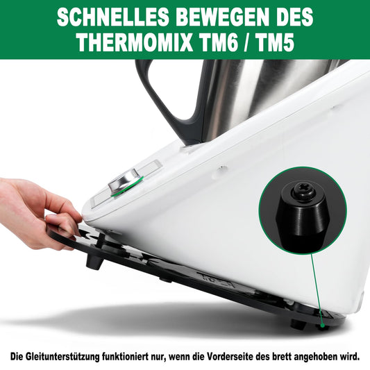 for Thermomix TM6 TM5 sliding board Acrylic, Ticanros Premium Quick Move Rolling Board for Thermomix Vorwerk Kitchen Machine TM6 Accessory Base Board, Glossy Black