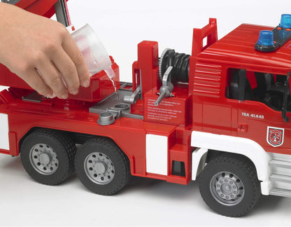 Brother 02771 - Man TGA Fire Engine with turntable ladder, water pump & light & sound module - 1:16 emergency vehicle, fire truck, emergency call, fire-fighting vehicle, toy.