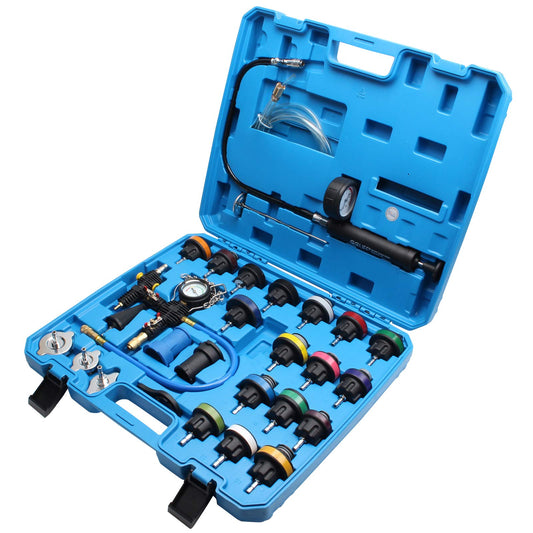 CCLIFE 28pc Cooling System Pressure Tester Coolant Filling Tool Radiator Bleed Kit Coolant Test Kit Water Tank Leak Detector
