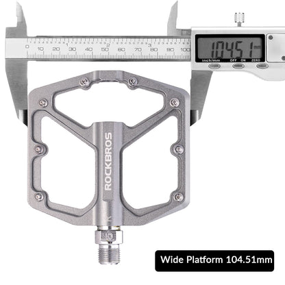 ROCKBROS Bike Pedals, CNC-machined 9/16-inch Flat Pedals made of aluminum, Flat pedals with non-slip platform & Cr-Mo steel axle for MTB, road bike, gravel & trekking bike.