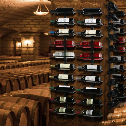 Yaheetech wine rack bottle holder storage shelf for wall made of metal 10 bottles, Black