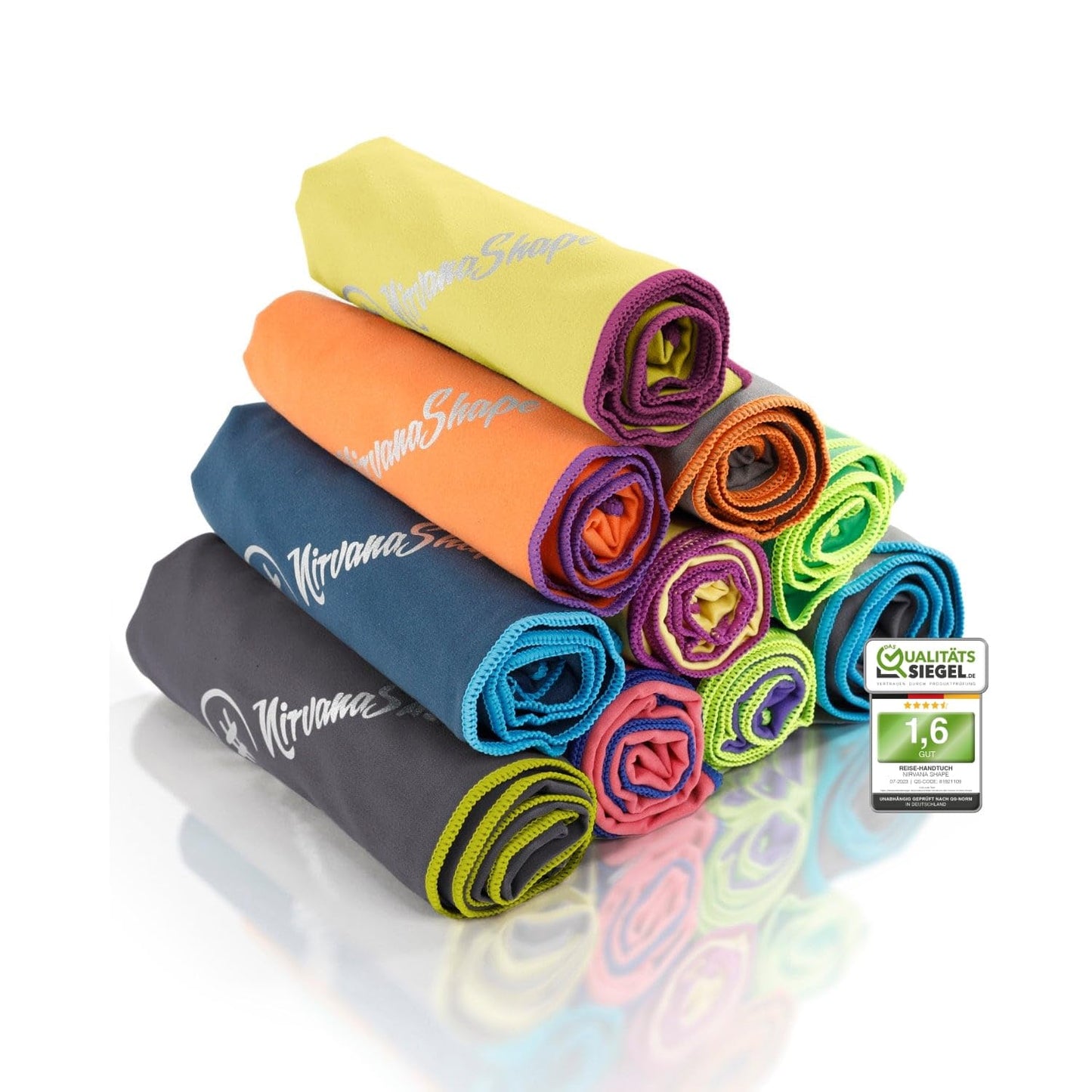 NirvanaShape microfiber towel - travel towel, beach towel for vacationers - compact, quick-drying microfiber towels as beach towel, sports towel - for travel, camping, sports - 180 x 90 cm